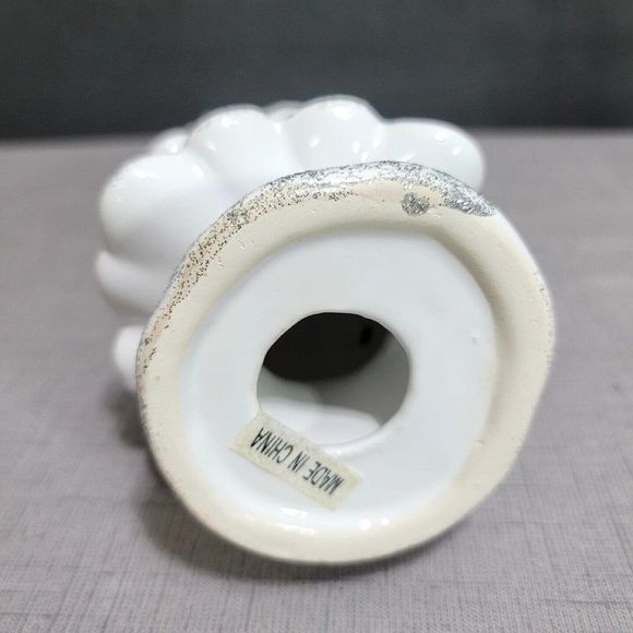 Christmas Tree 12" Decor White Silver Glitter‎ Rhinestone Holiday Decoration - Picture 6 of 7